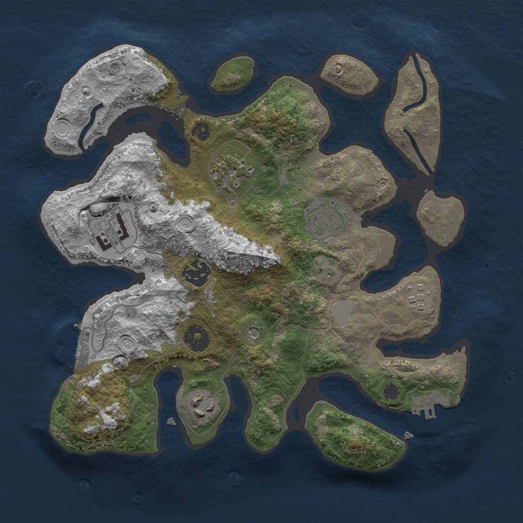 Rust Map: Procedural Map, Size: 3000, Seed: 723223956, 14 Monuments