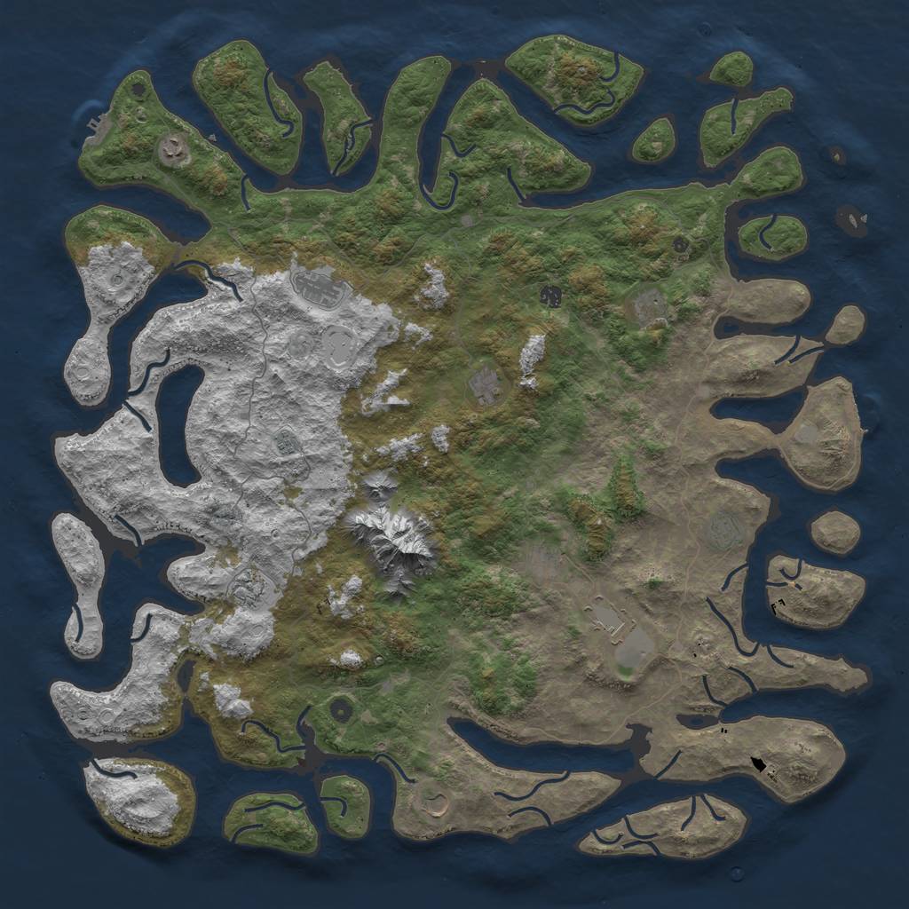 Rust Map: Procedural Map, Size: 6000, Seed: 164, 19 Monuments