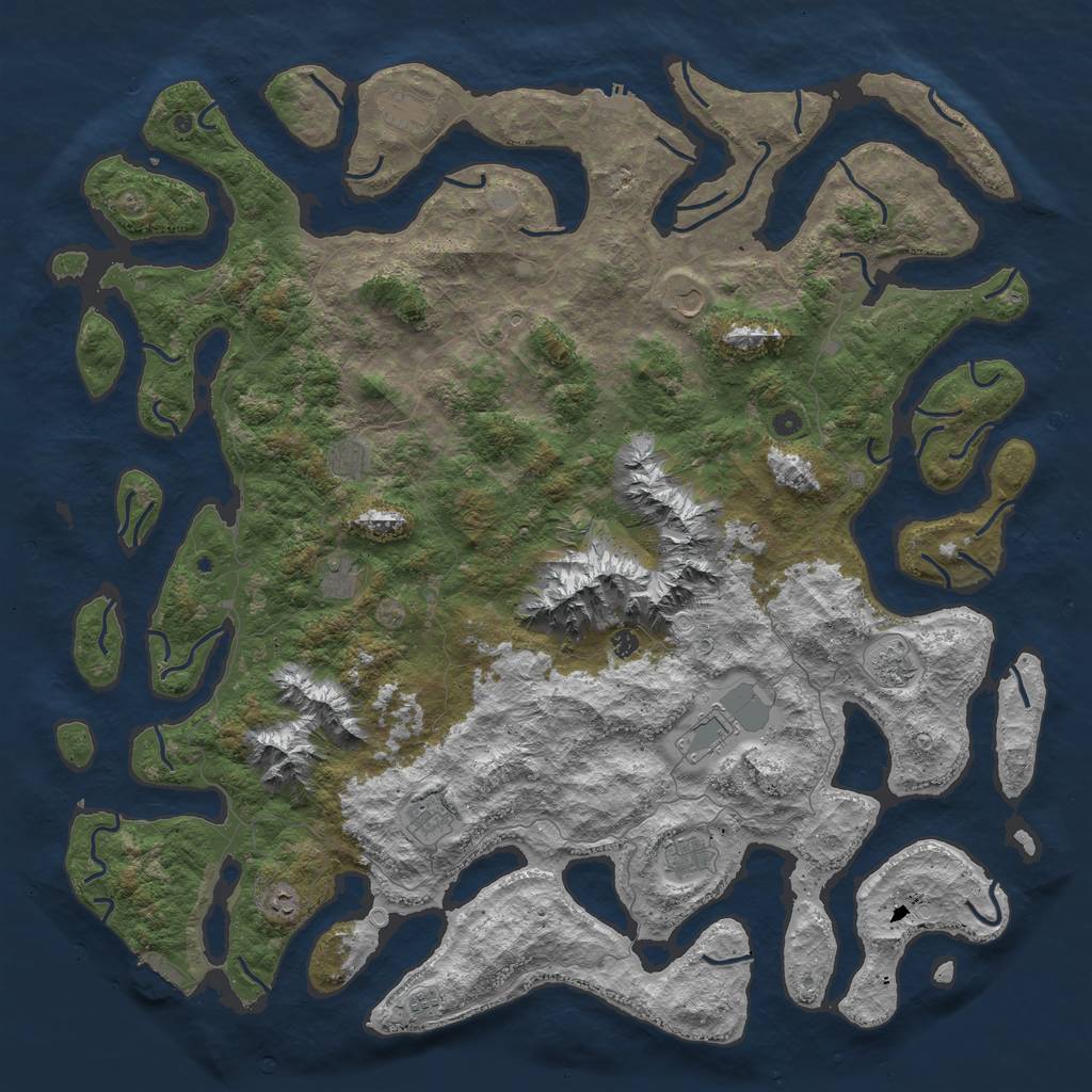 Rust Map: Procedural Map, Size: 6000, Seed: 89481091, 19 Monuments