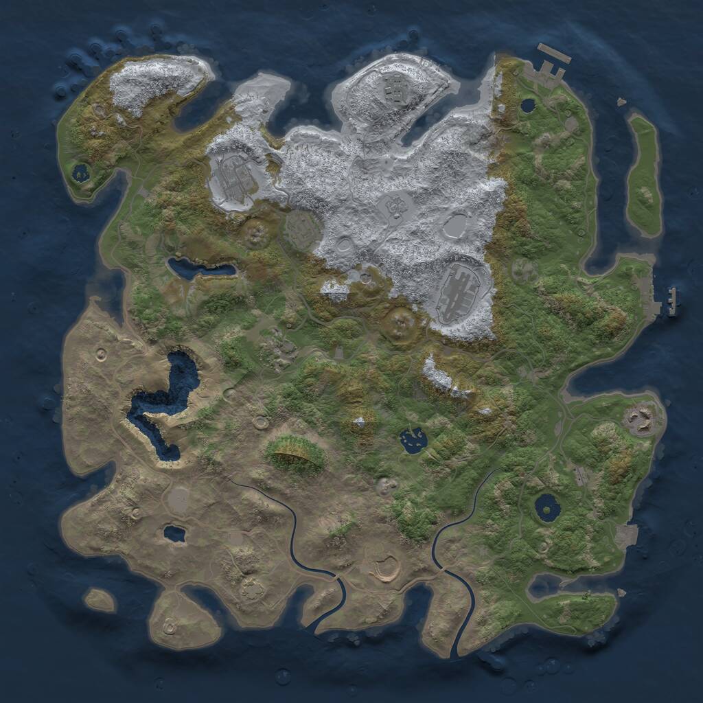 Rust Map: Procedural Map, Size: 4000, Seed: 663370, 14 Monuments