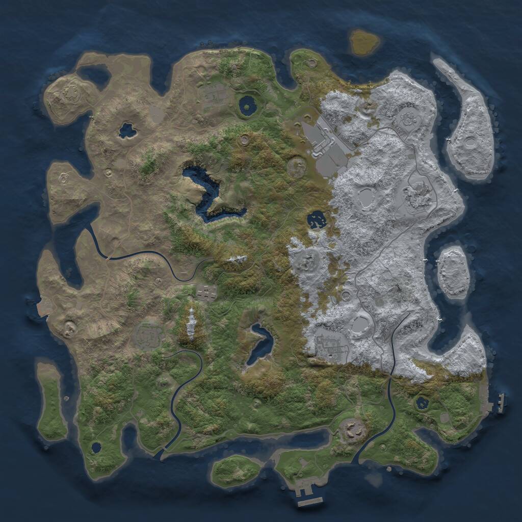 Rust Map: Procedural Map, Size: 4200, Seed: 102782161, 14 Monuments