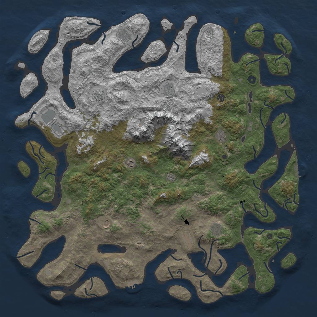 Rust Map: Procedural Map, Size: 6000, Seed: 32312, 19 Monuments