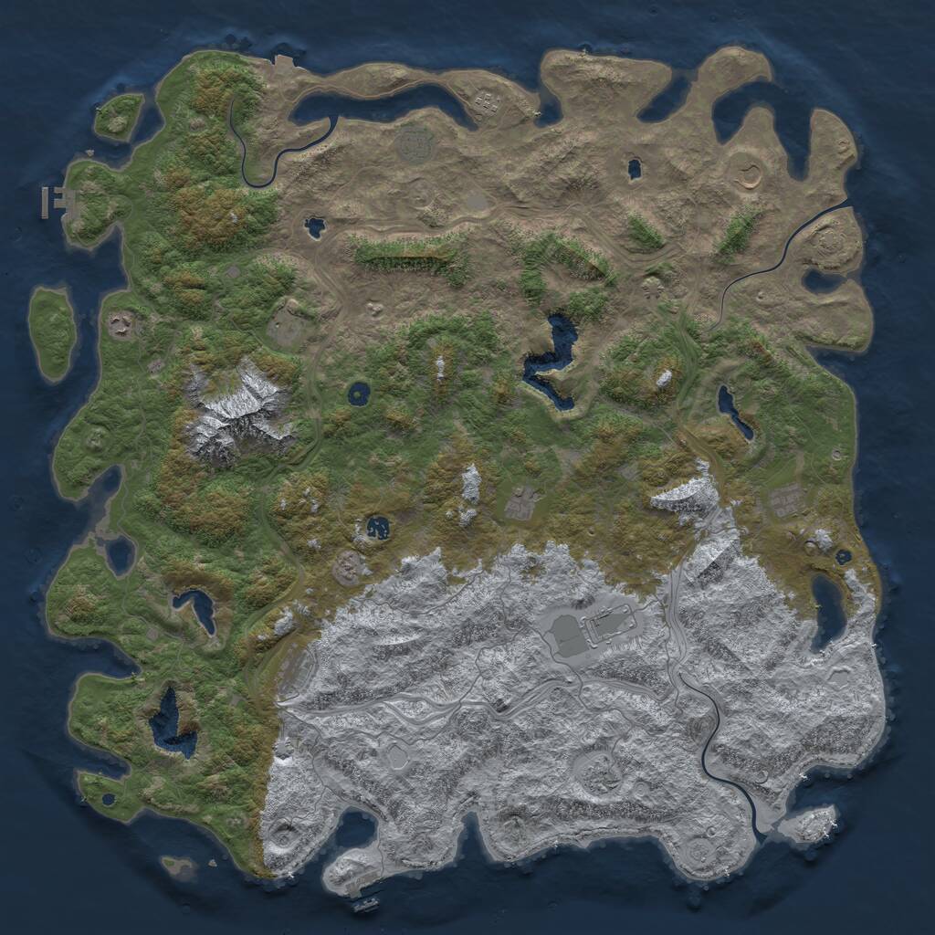 Rust Map: Procedural Map, Size: 6000, Seed: 26994, 17 Monuments