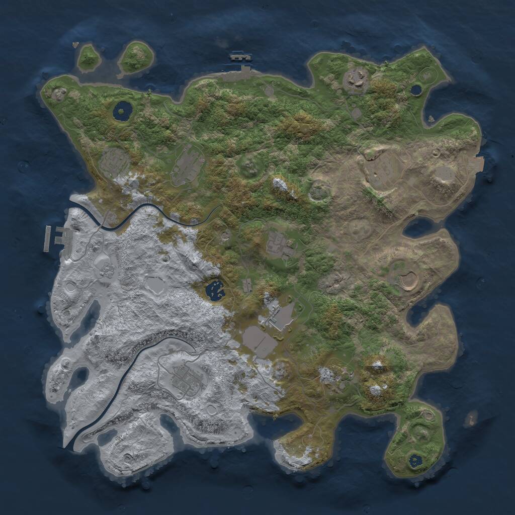 Rust Map: Procedural Map, Size: 3950, Seed: 1613384188, 16 Monuments