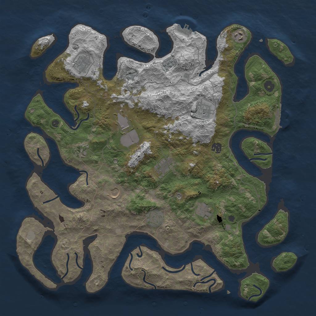 Rust Map: Procedural Map, Size: 4500, Seed: 12600, 19 Monuments