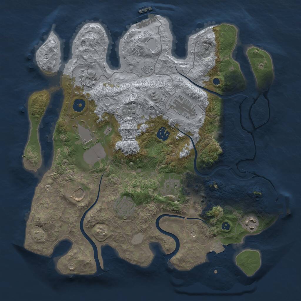 Rust Map: Procedural Map, Size: 3550, Seed: 679895, 15 Monuments