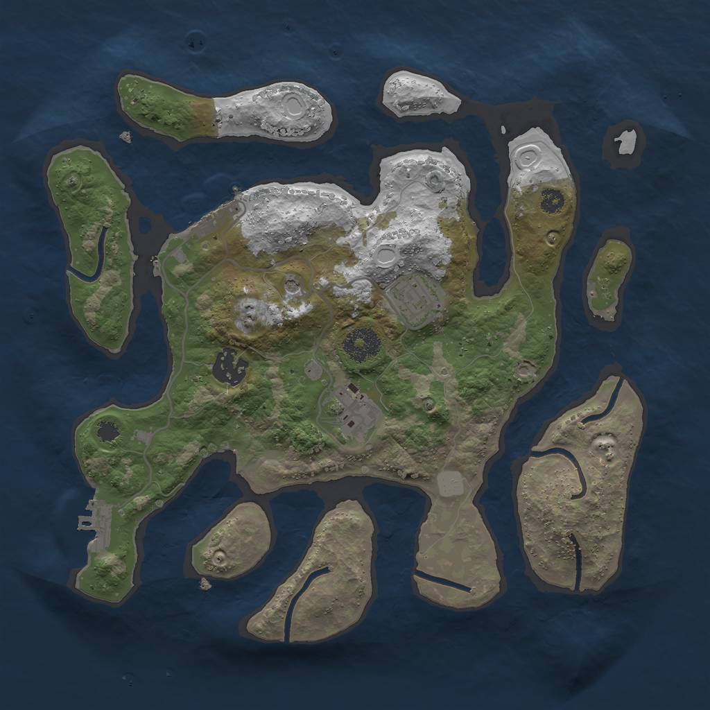 Rust Map: Procedural Map, Size: 3000, Seed: 400, 11 Monuments