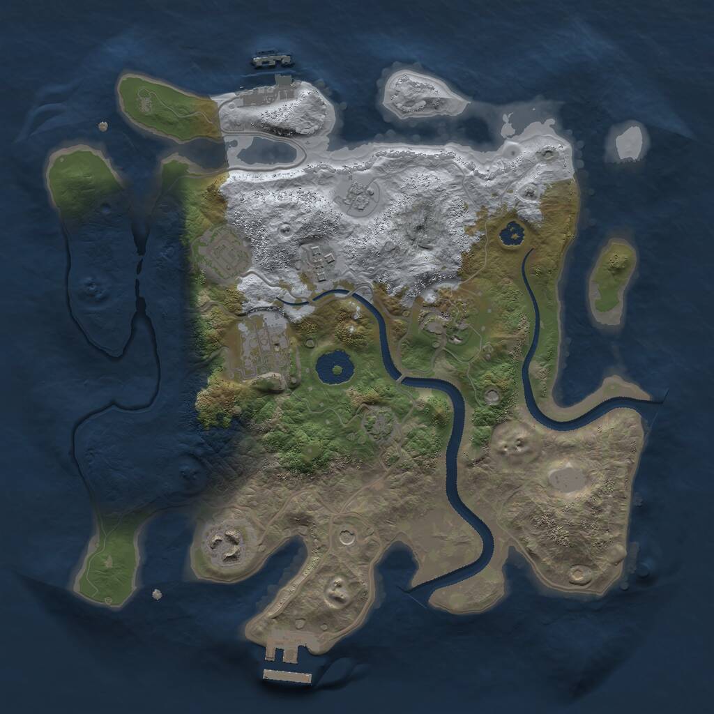 Rust Map: Procedural Map, Size: 3000, Seed: 400, 11 Monuments