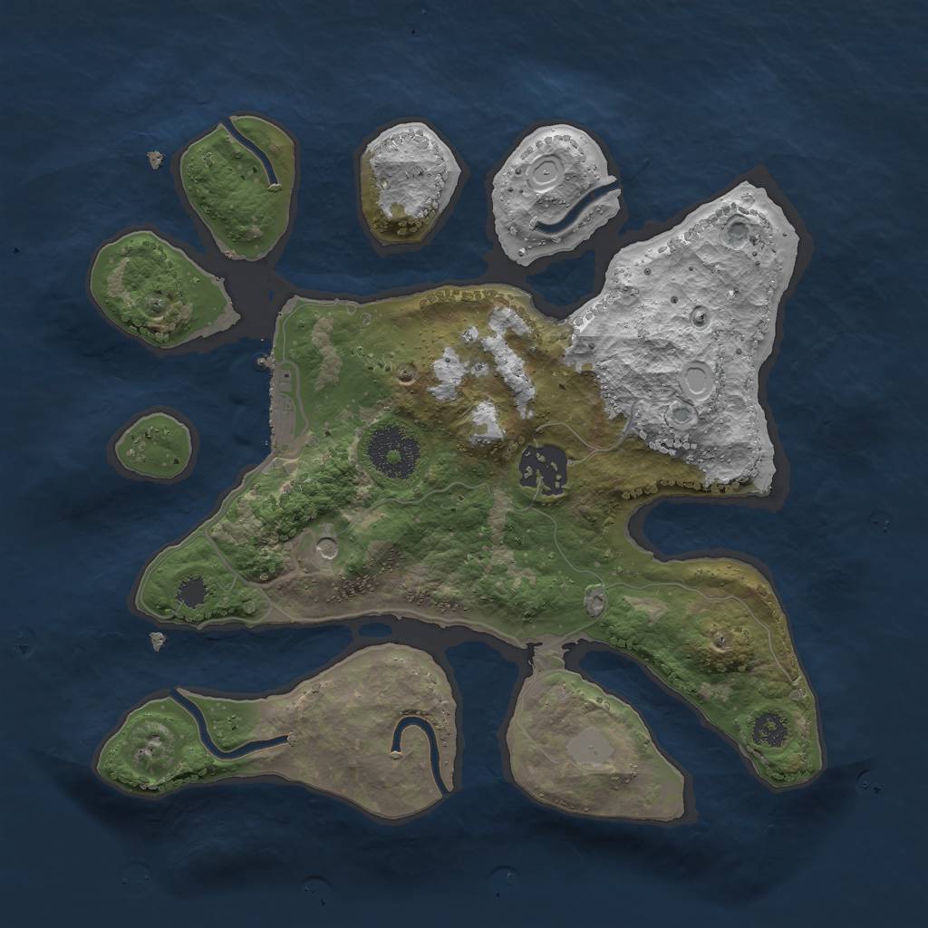 Rust Map: Procedural Map, Size: 2700, Seed: 27361729, 8 Monuments