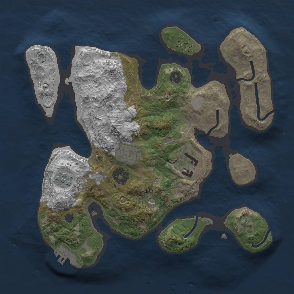 Rust Map: Procedural Map, Size: 2700, Seed: 128128, 10 Monuments