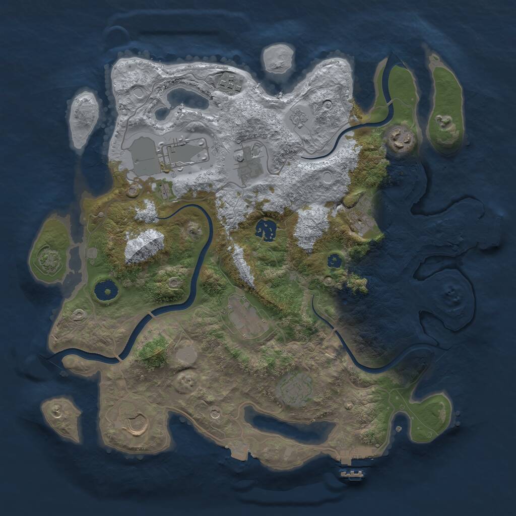 Rust Map: Procedural Map, Size: 3550, Seed: 536101, 15 Monuments