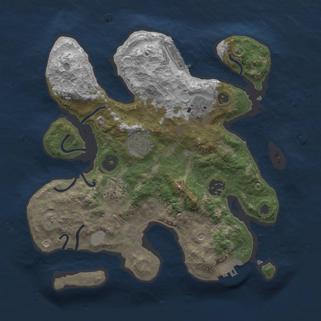 Rust Map: Procedural Map, Size: 3000, Seed: 575465, 12 Monuments