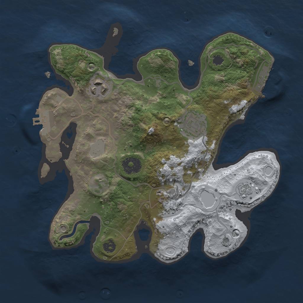 Rust Map: Procedural Map, Size: 2500, Seed: 80154215, 11 Monuments