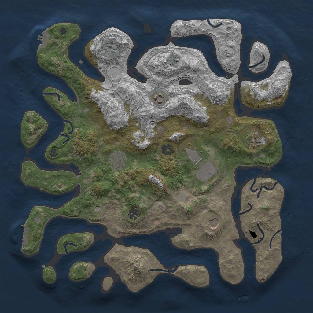 Rust Map: Procedural Map, Size: 4000, Seed: 114275, 15 Monuments
