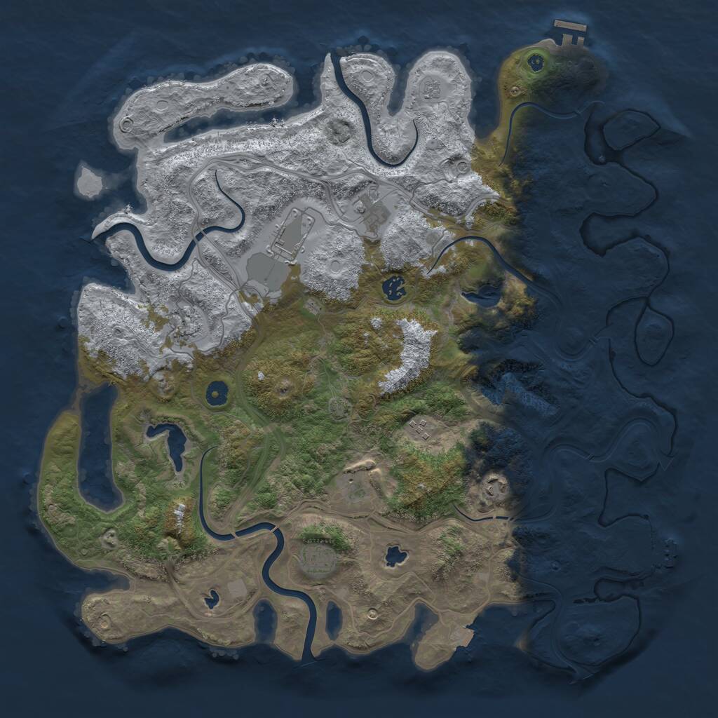 Rust Map: Procedural Map, Size: 4500, Seed: 57421359, 14 Monuments