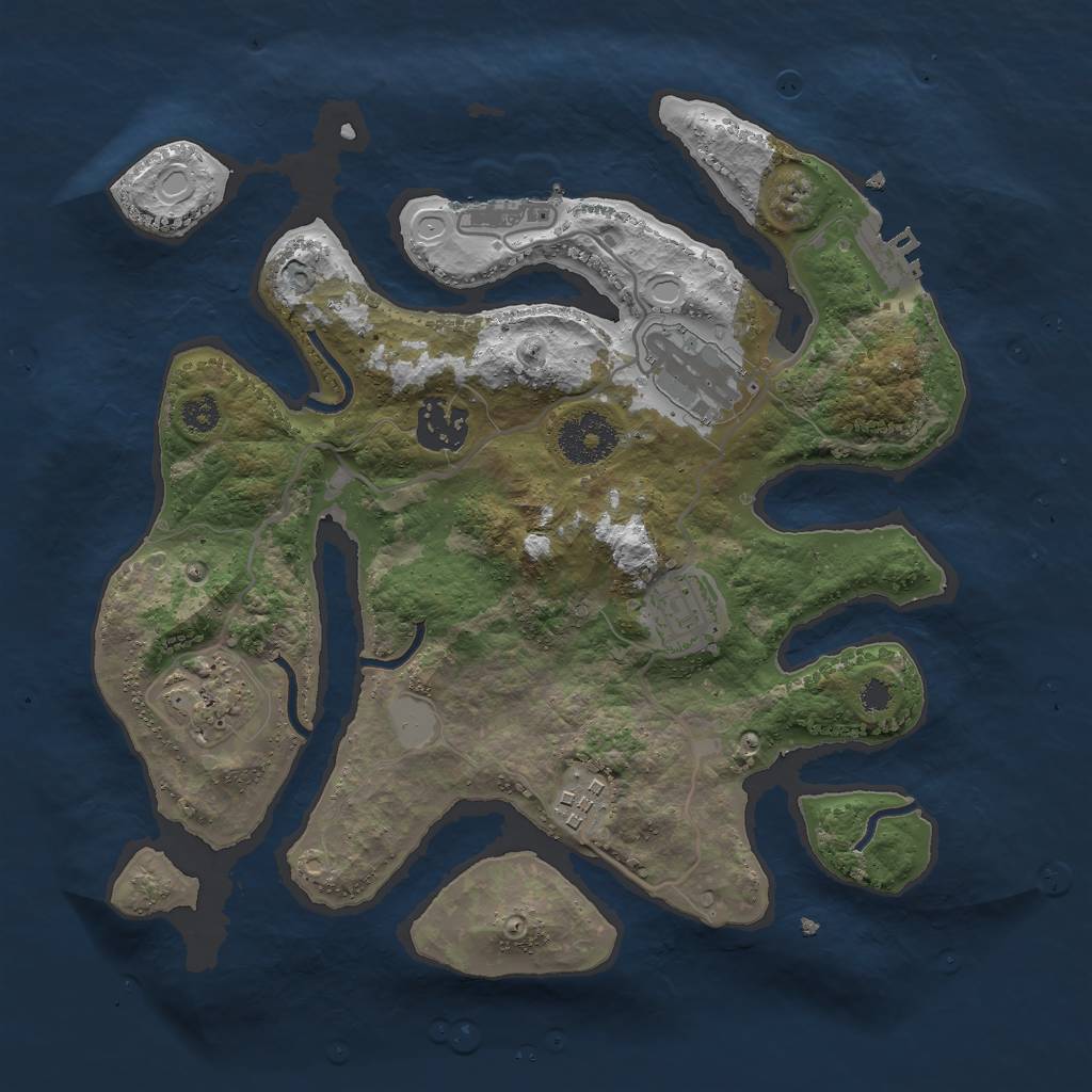 Rust Map: Procedural Map, Size: 3000, Seed: 590687158, 12 Monuments
