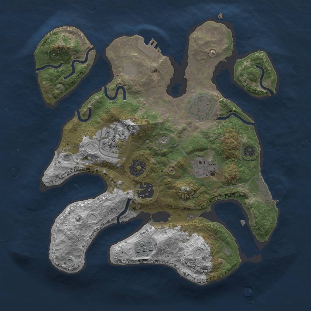 Rust Map: Procedural Map, Size: 2750, Seed: 3425, 13 Monuments