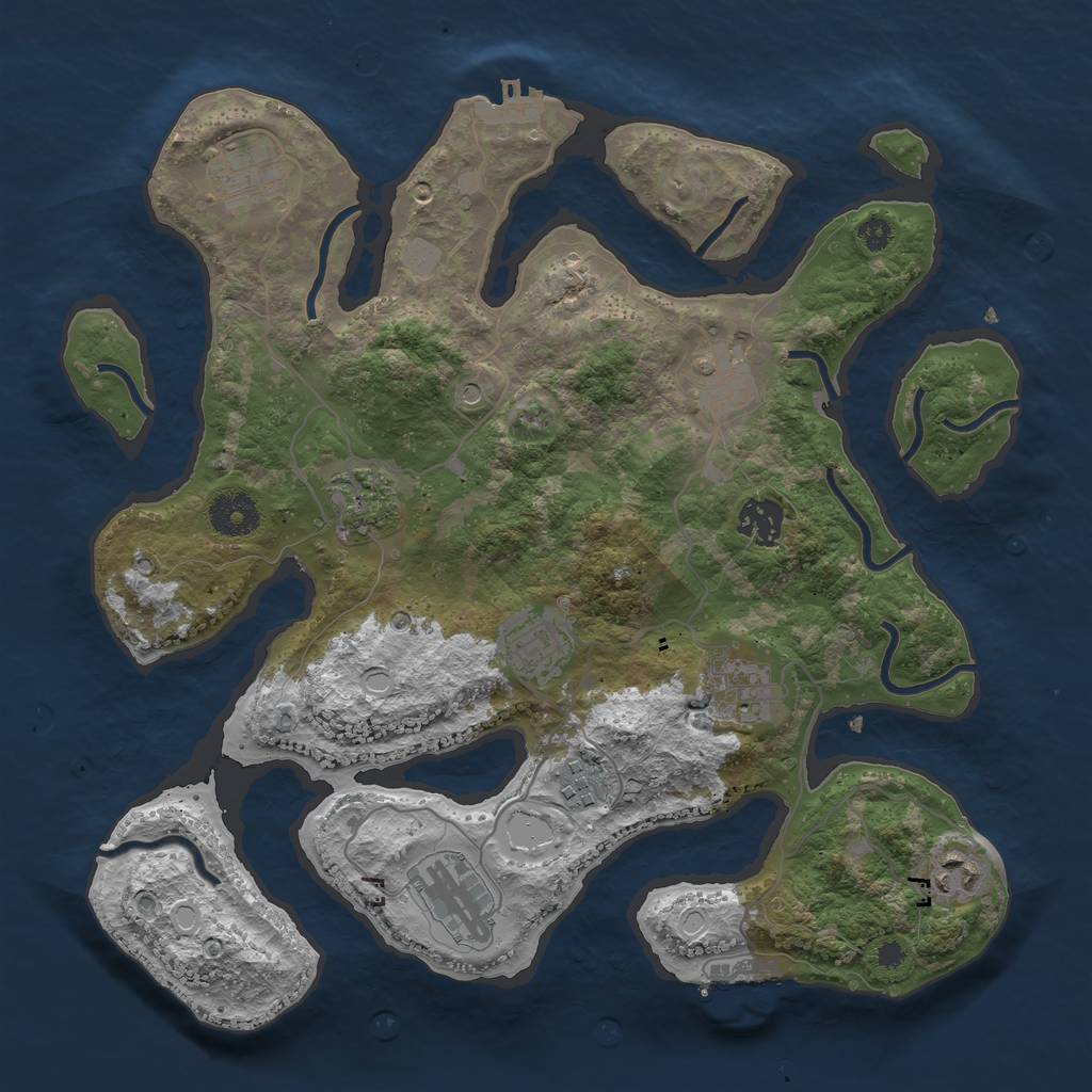 Rust Map: Procedural Map, Size: 3483, Seed: 2147483647, 17 Monuments