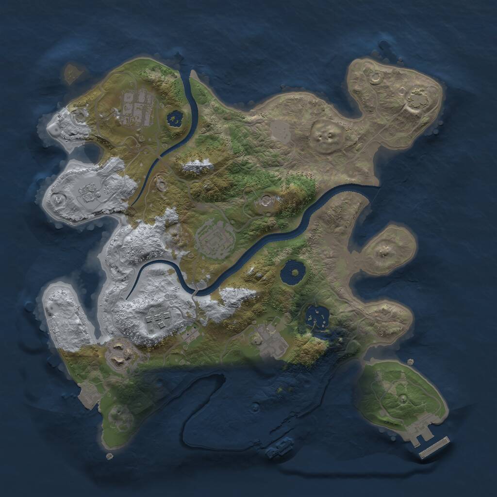 Rust Map: Procedural Map, Size: 3000, Seed: 609548, 12 Monuments