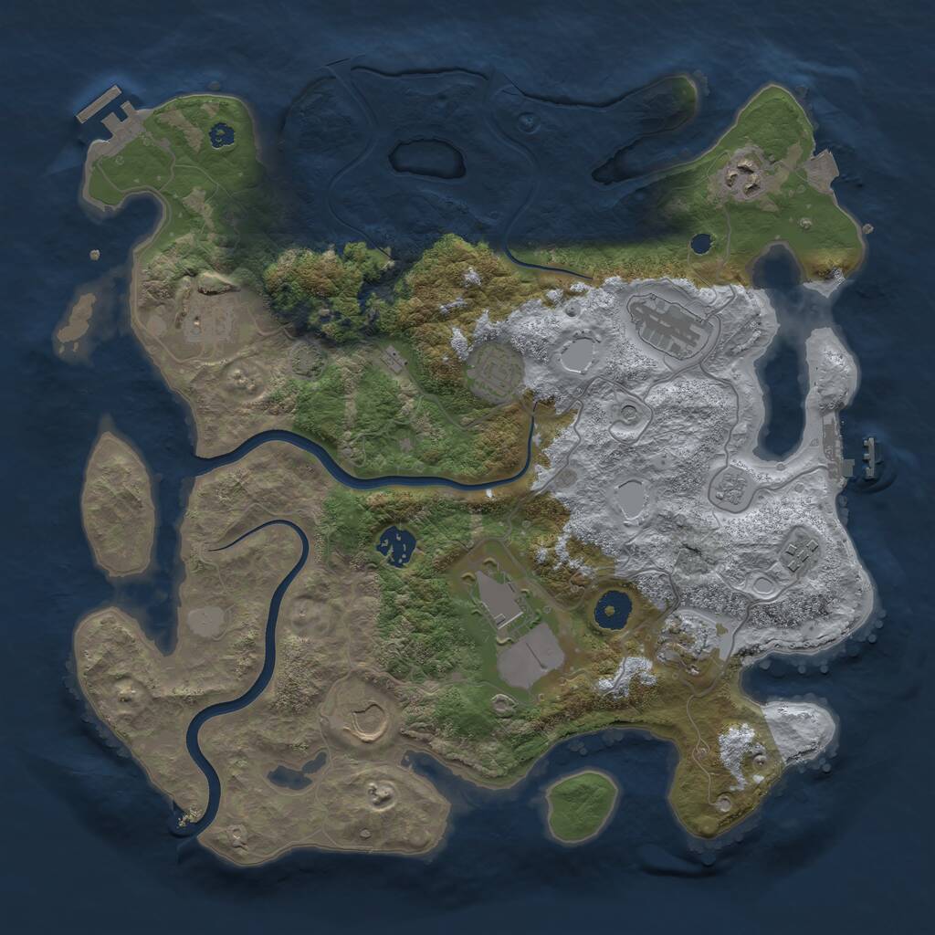 Rust Map: Procedural Map, Size: 3700, Seed: 626523, 15 Monuments