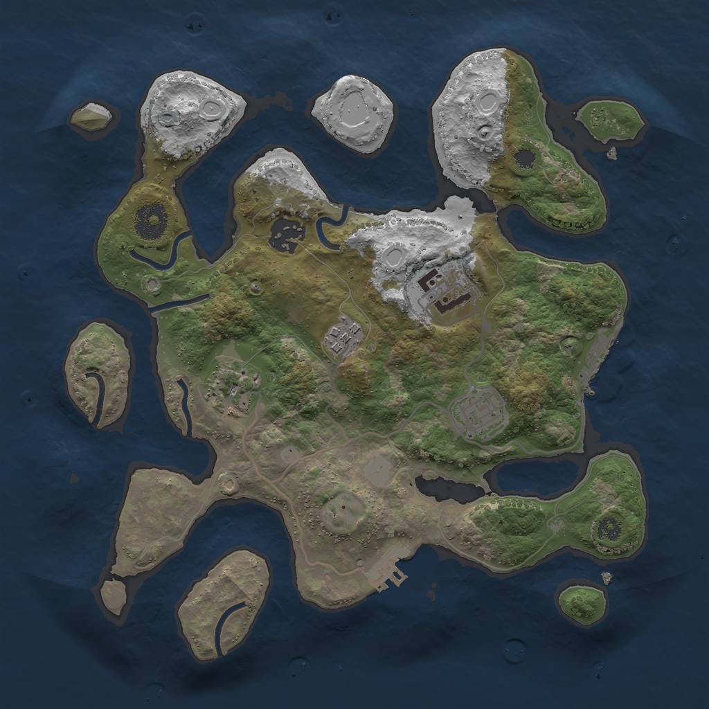 Rust Map: Procedural Map, Size: 3000, Seed: 271531, 12 Monuments