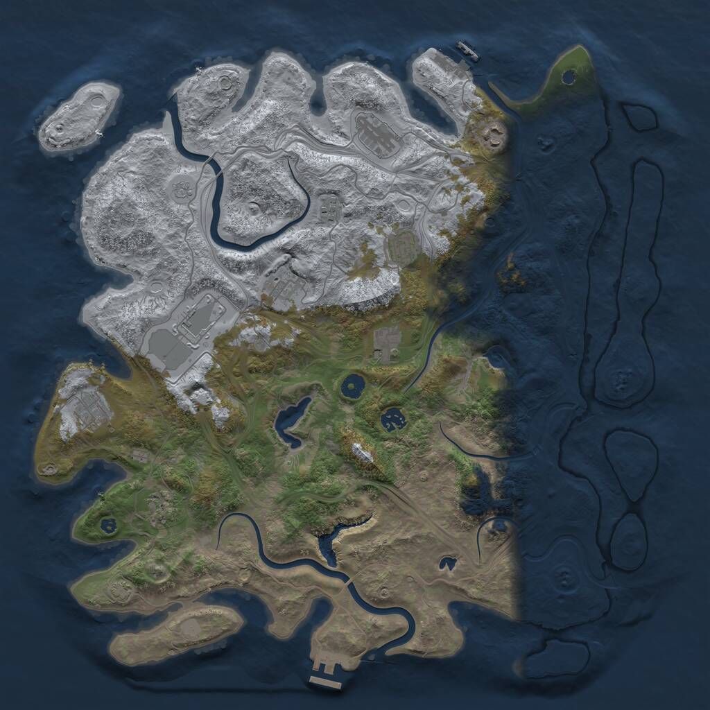 Rust Map: Procedural Map, Size: 4500, Seed: 903, 16 Monuments