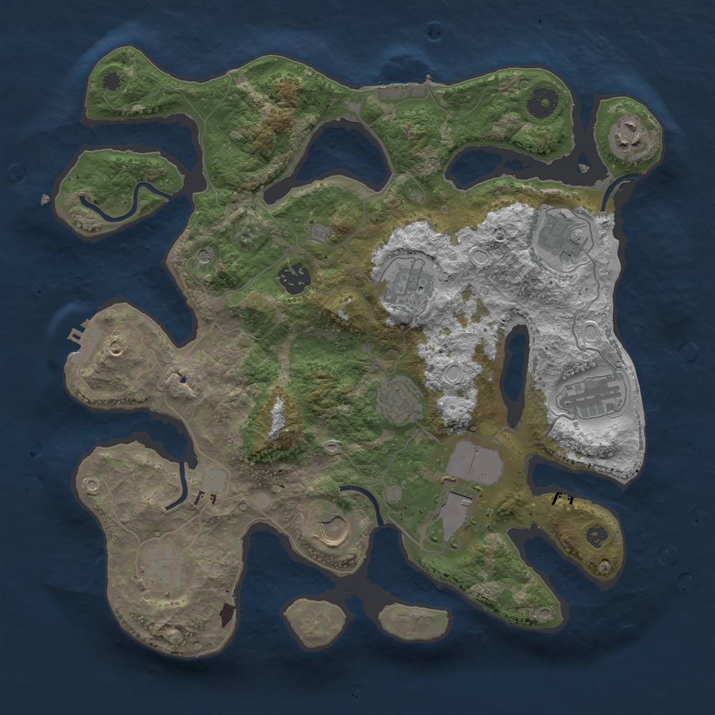 Rust Map: Procedural Map, Size: 3500, Seed: 9856784, 17 Monuments