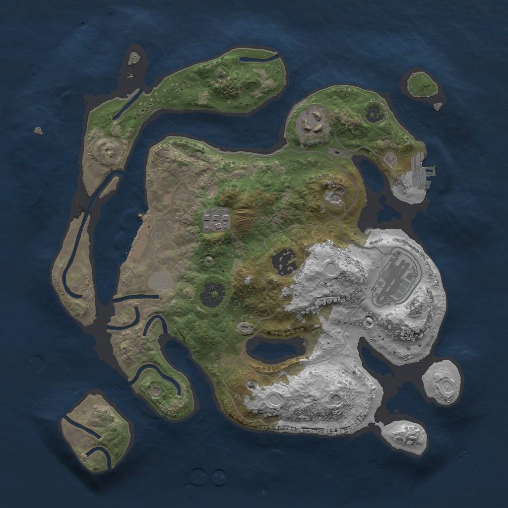 Rust Map: Procedural Map, Size: 3000, Seed: 198558, 12 Monuments