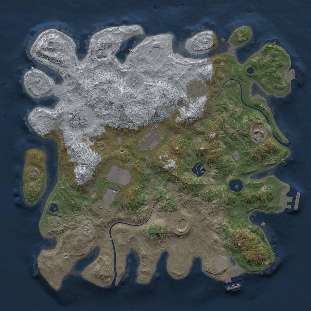 Rust Map: Procedural Map, Size: 3550, Seed: 95713, 13 Monuments