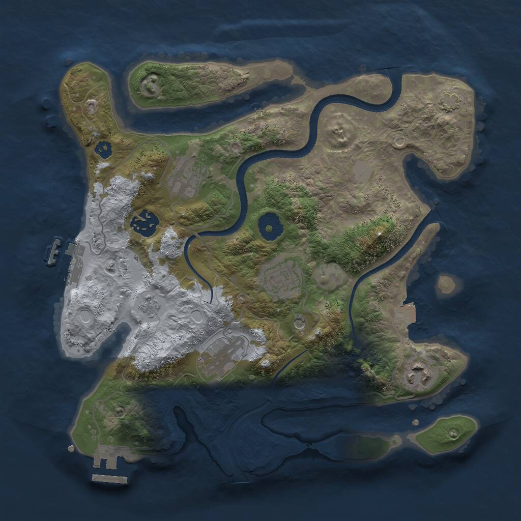 Rust Map: Procedural Map, Size: 3000, Seed: 65196414, 11 Monuments