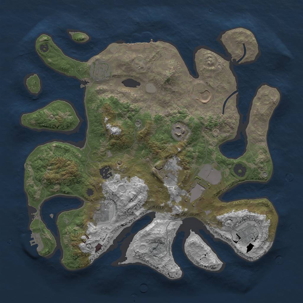 Rust Map: Procedural Map, Size: 3550, Seed: 158161, 16 Monuments