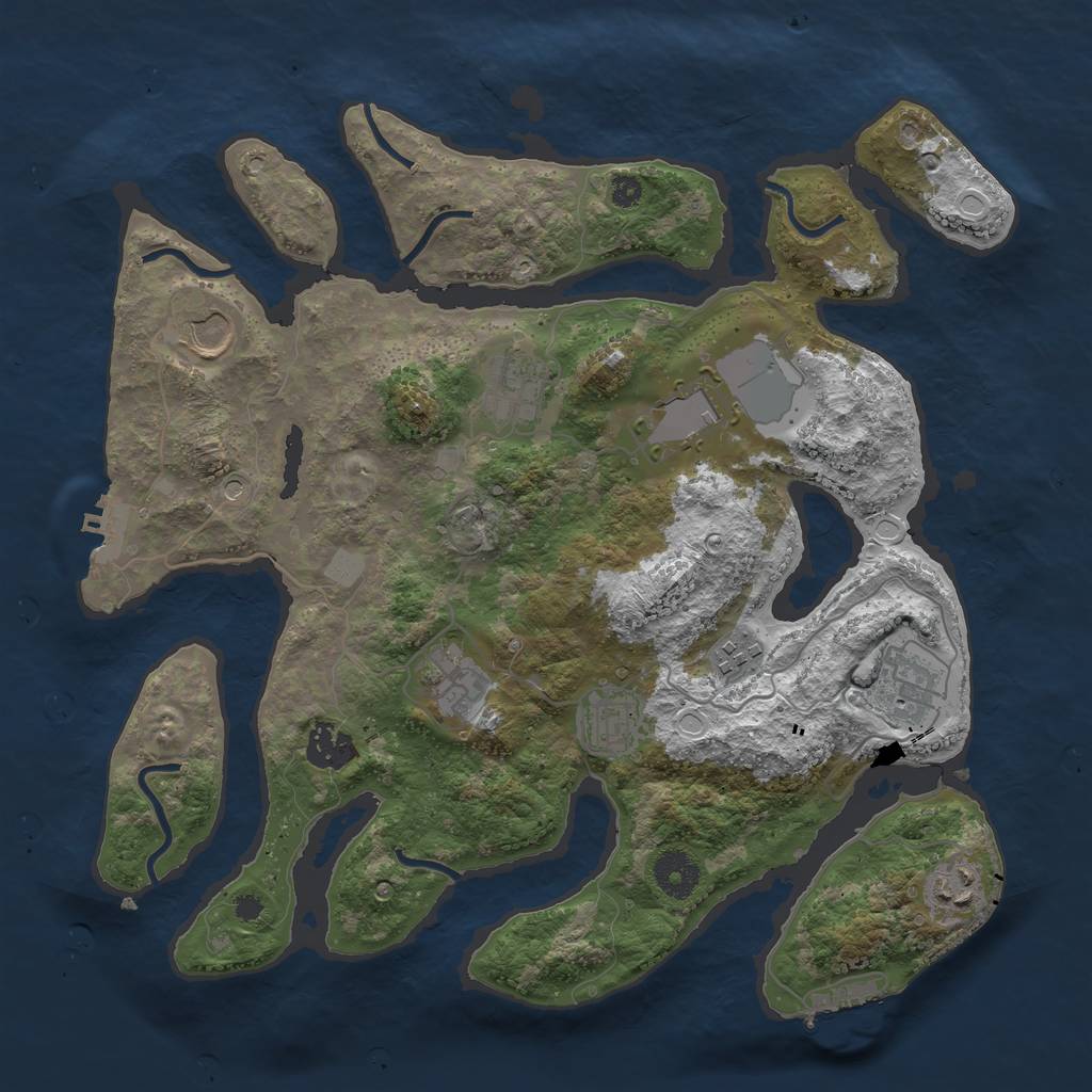 Rust Map: Procedural Map, Size: 3550, Seed: 798884, 17 Monuments