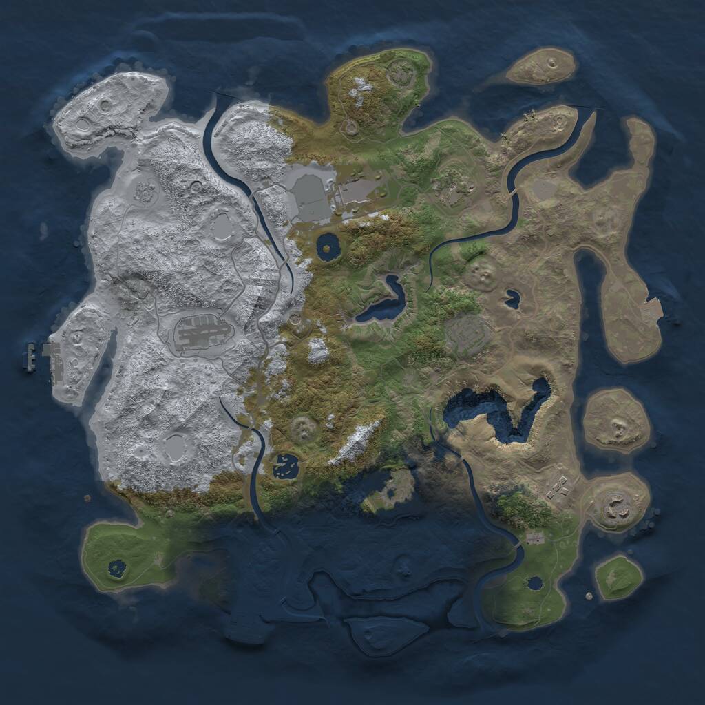 Rust Map: Procedural Map, Size: 4000, Seed: 82517, 14 Monuments
