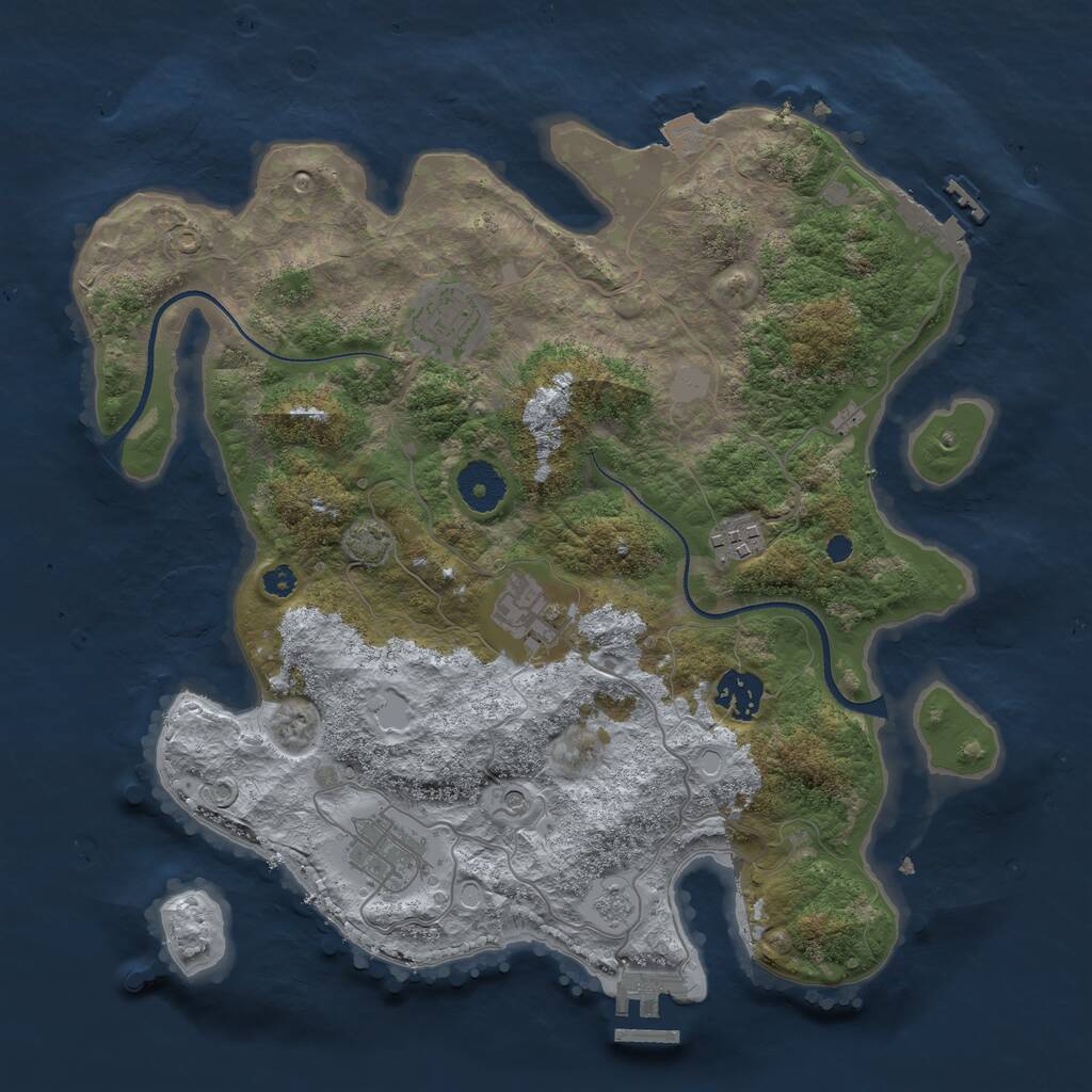 Rust Map: Procedural Map, Size: 3400, Seed: 6738, 11 Monuments