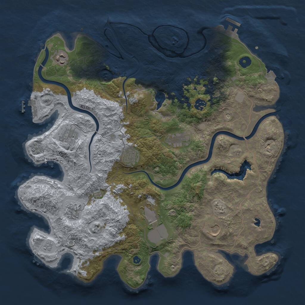 Rust Map: Procedural Map, Size: 4000, Seed: 862826, 15 Monuments