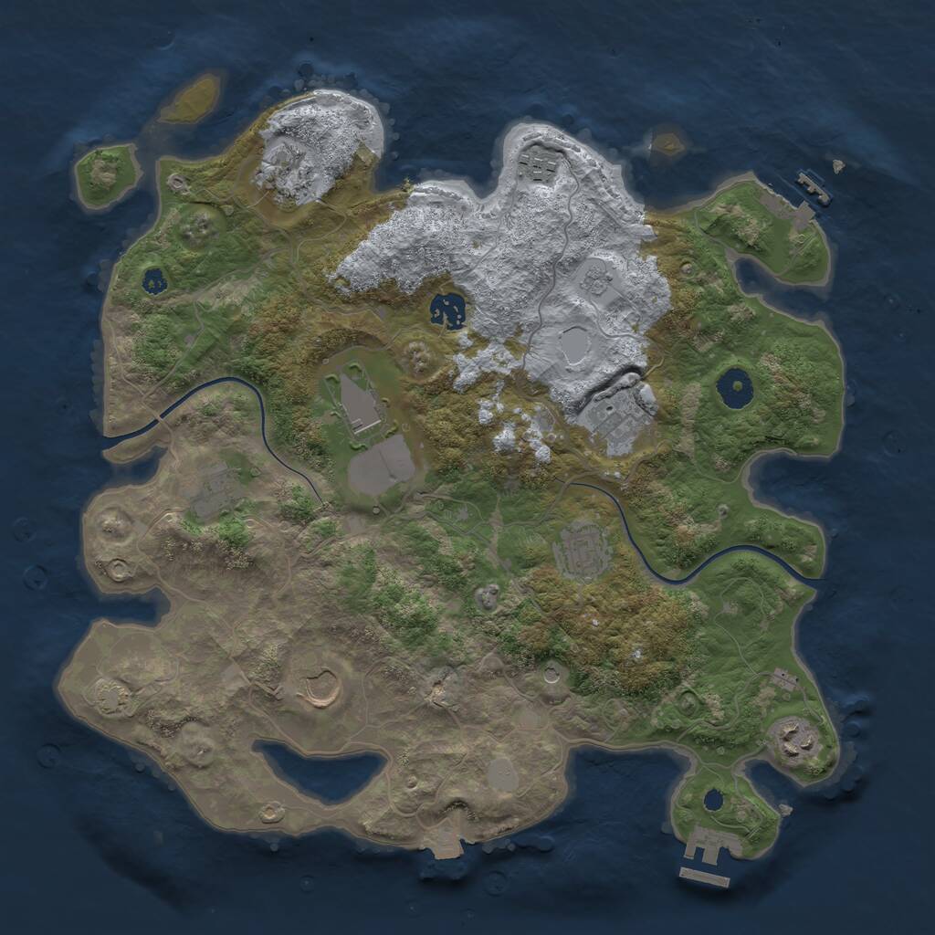 Rust Map: Procedural Map, Size: 3750, Seed: 3115968, 15 Monuments