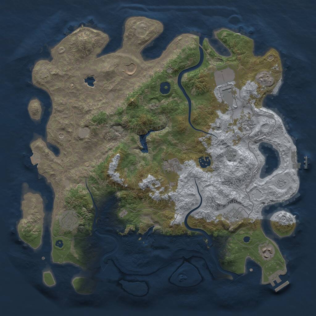 Rust Map: Procedural Map, Size: 4000, Seed: 954055, 15 Monuments