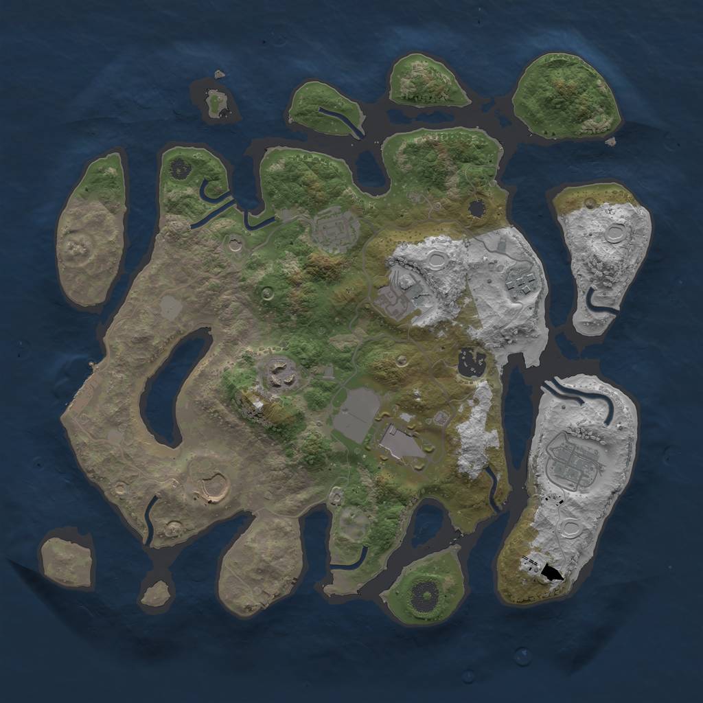 Rust Map: Procedural Map, Size: 3550, Seed: 765914, 15 Monuments