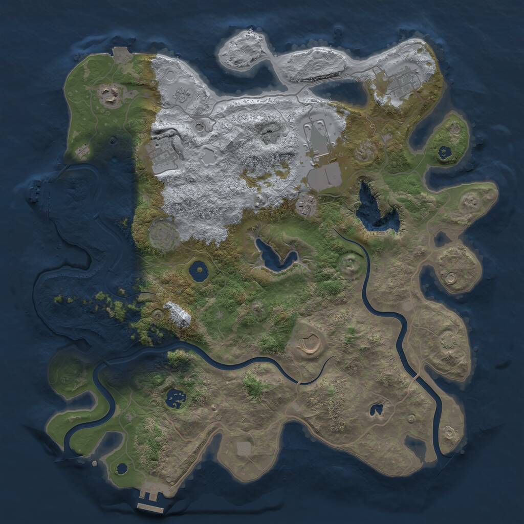 Rust Map: Procedural Map, Size: 4000, Seed: 10381, 14 Monuments