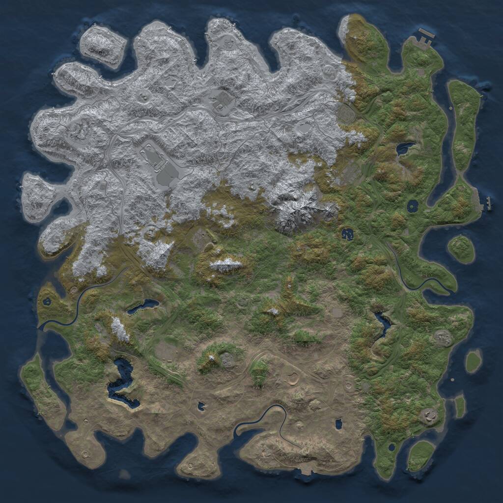 Rust Map: Procedural Map, Size: 6000, Seed: 89065, 17 Monuments