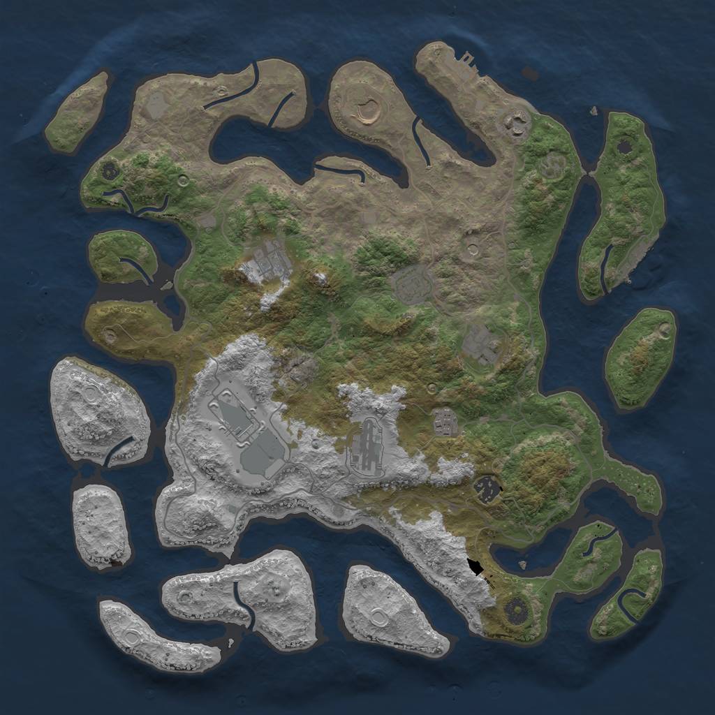 Rust Map: Procedural Map, Size: 4250, Seed: 75132686, 17 Monuments
