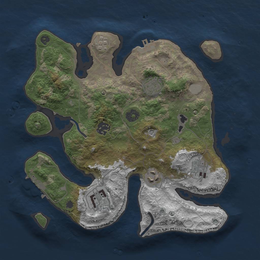 Rust Map: Procedural Map, Size: 3000, Seed: 992164, 14 Monuments