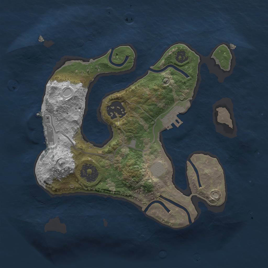 Rust Map: Procedural Map, Size: 2200, Seed: 321233, 8 Monuments