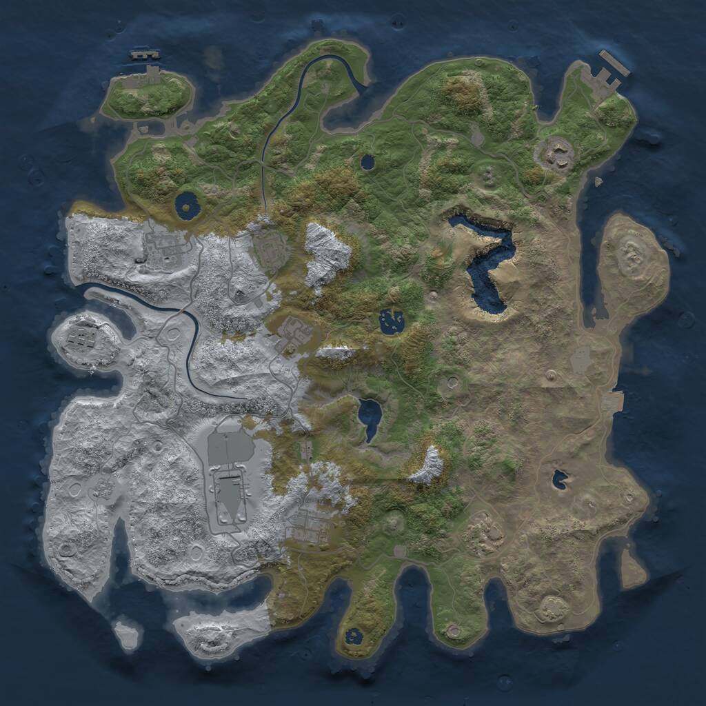 Rust Map: Procedural Map, Size: 4000, Seed: 156491, 15 Monuments