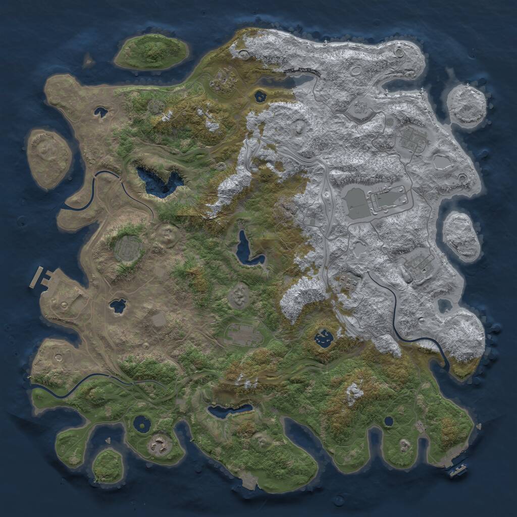 Rust Map: Procedural Map, Size: 4500, Seed: 109682534, 15 Monuments
