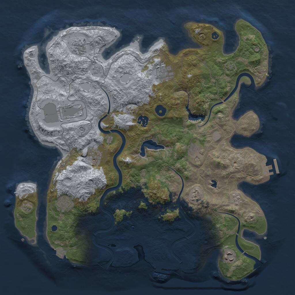 Rust Map: Procedural Map, Size: 4000, Seed: 601177, 15 Monuments