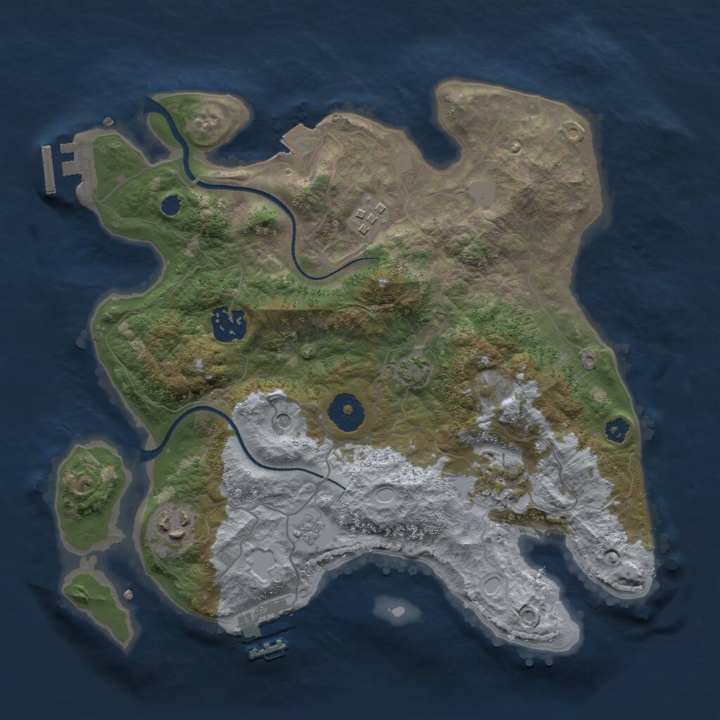 Rust Map: Procedural Map, Size: 3000, Seed: 447600041, 10 Monuments