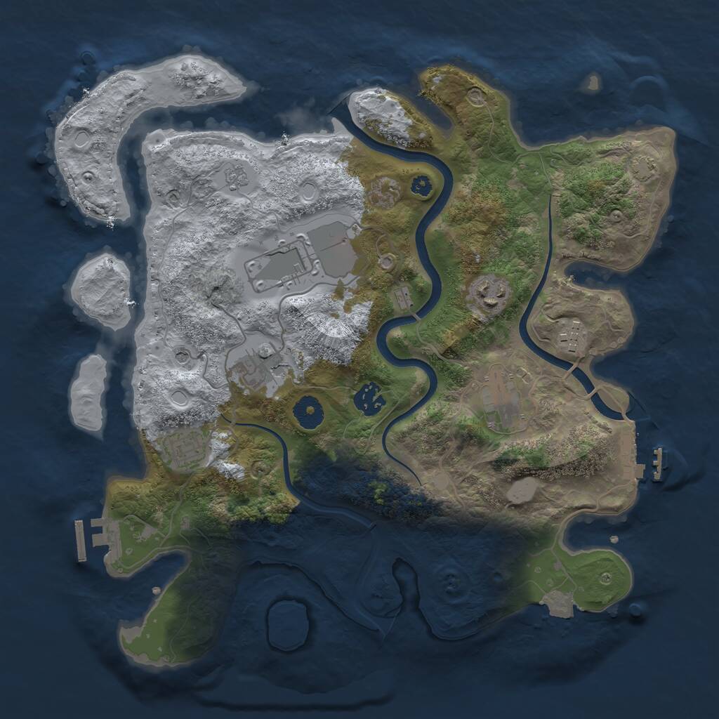 Rust Map: Procedural Map, Size: 3500, Seed: 890621621, 13 Monuments