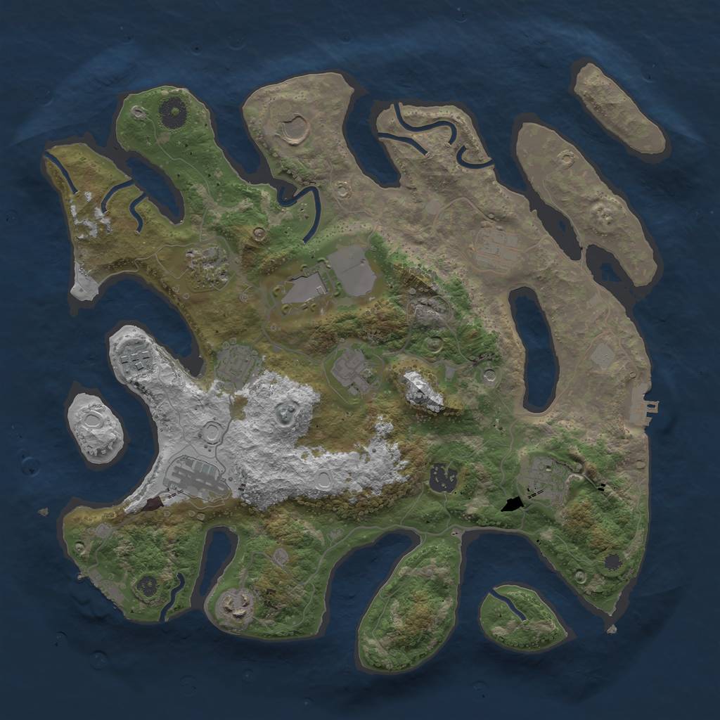 Rust Map: Procedural Map, Size: 3700, Seed: 5988579, 19 Monuments