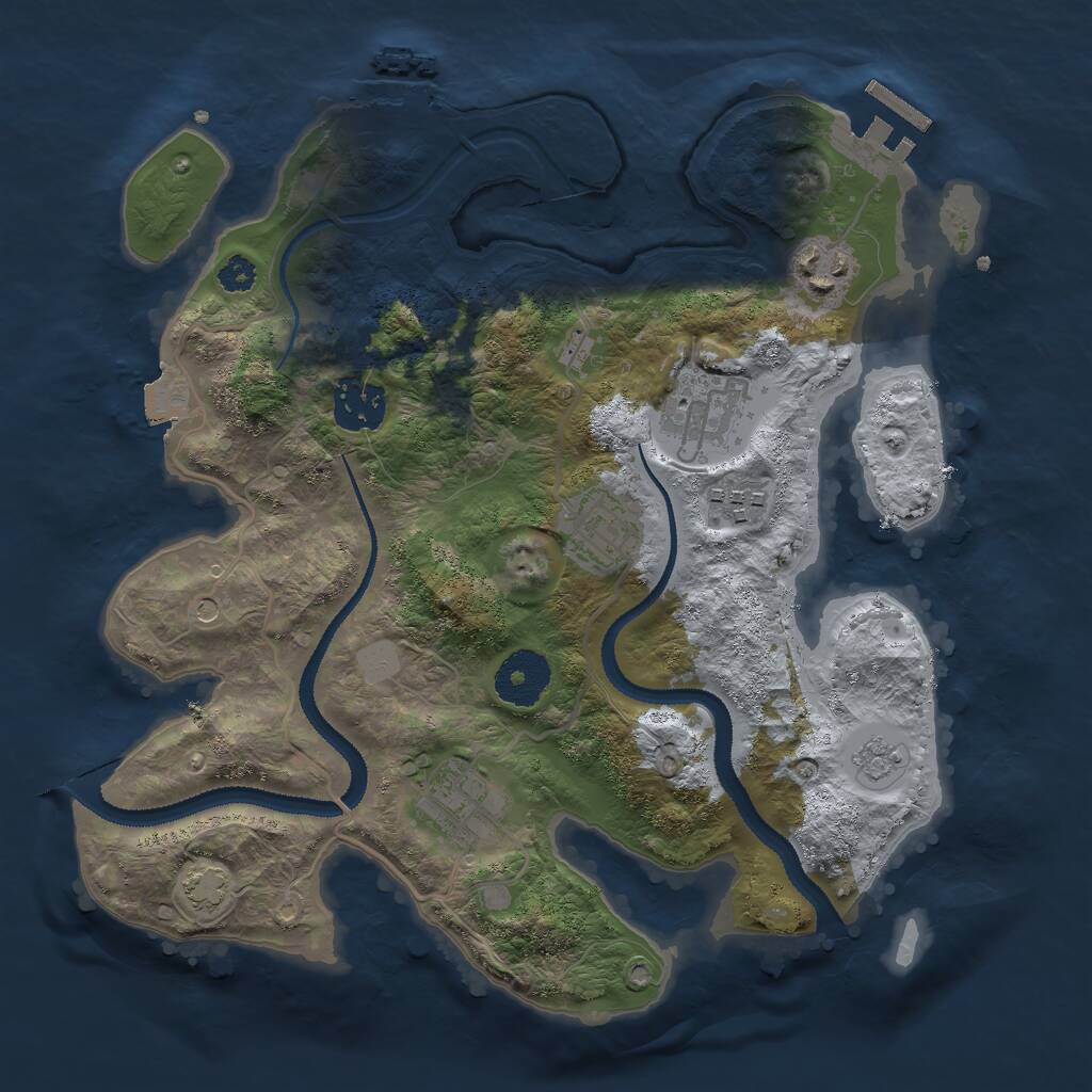 Rust Map: Procedural Map, Size: 3000, Seed: 900547912, 12 Monuments